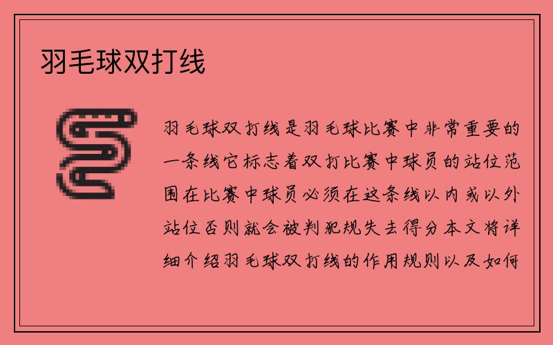 羽毛球双打线