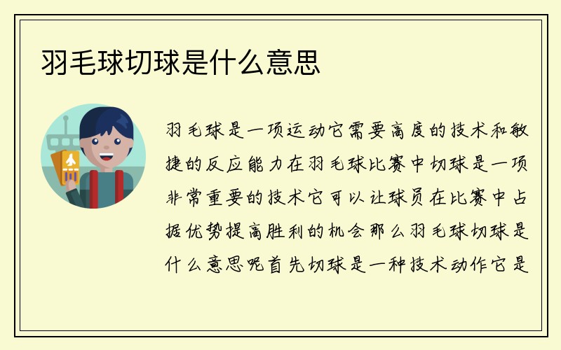 羽毛球切球是什么意思